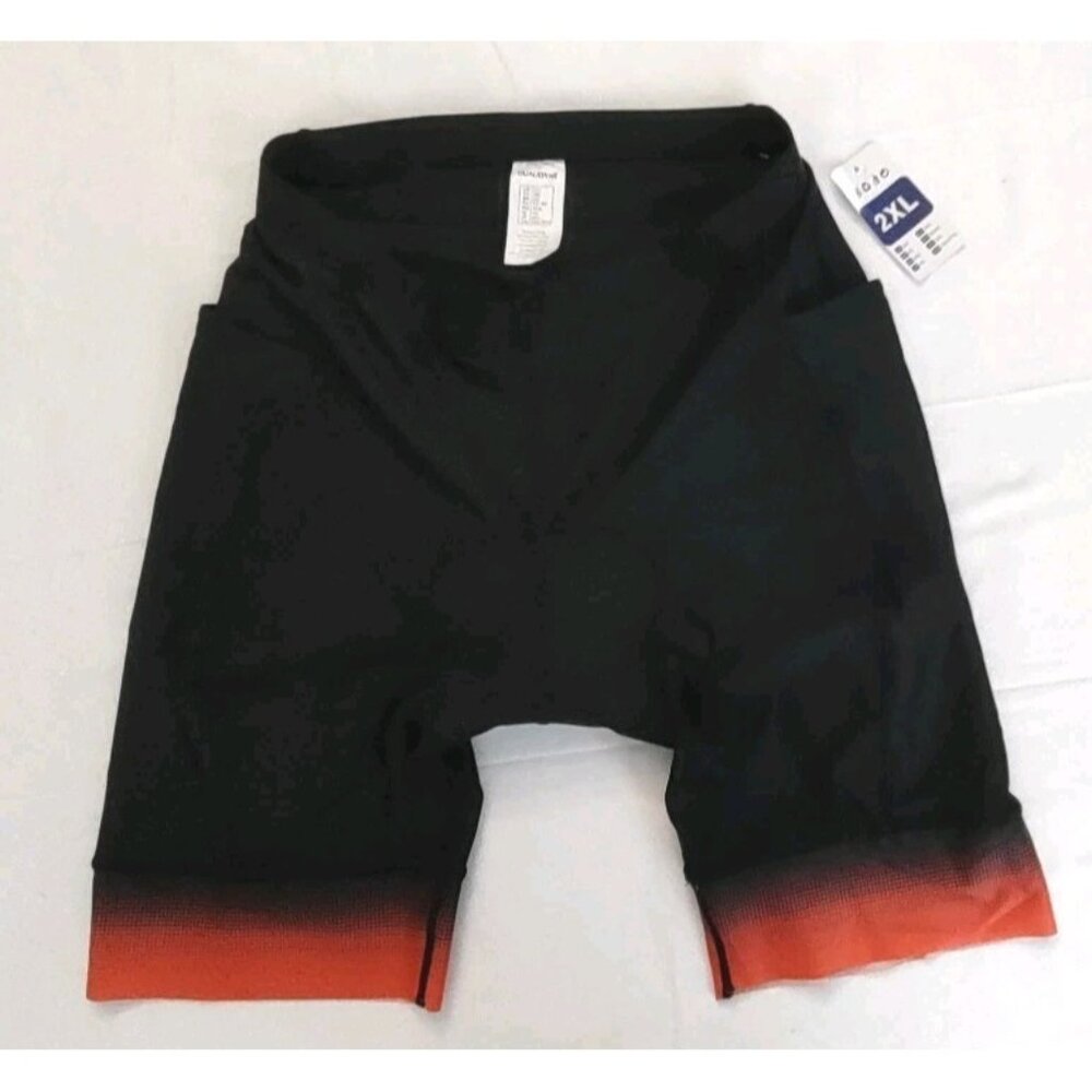 QUALIDYNE Padded Bicycle Cycling Shorts Mens Transpirability Red Black Size 2XL